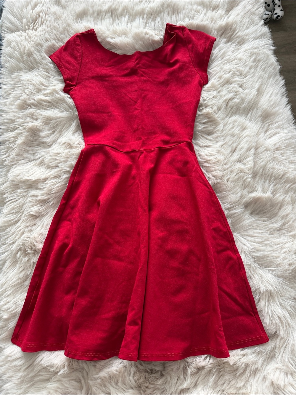 Red Fit-and-Flare Midi Dress - Women